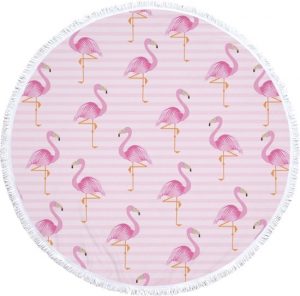 strandlaken,roze strandlaken,flamingo badlaken,flamingo strandlaken