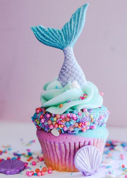 kinder verjaardagstaarten,mermaid cupcakes,zeemeermin cupcakes