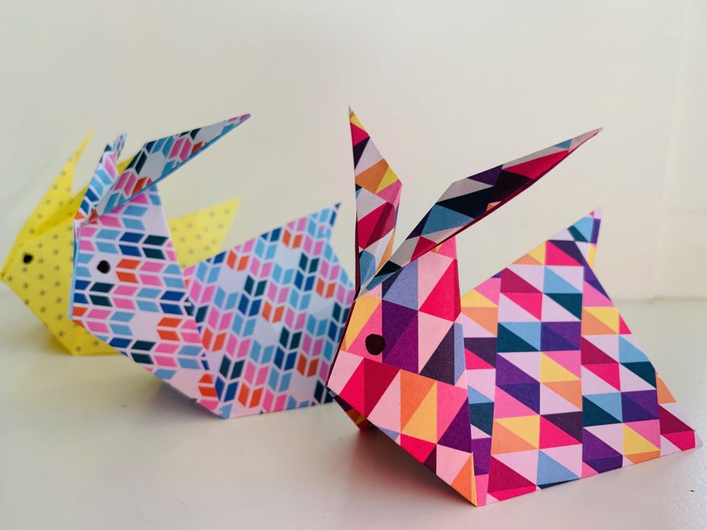 paashaasjes,paashaas knutselen,konijn vouwen,origami konijn,origami haas