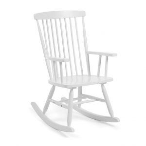 schommelstoel,witte schommelstoel,houten schommelstoel,schommelstoel babykamer