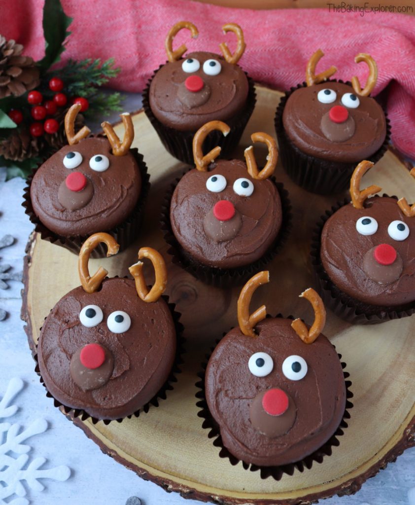 school kerstdiner,rendier cupcakes,rudolph cupcakes,rudolf cupcakes
