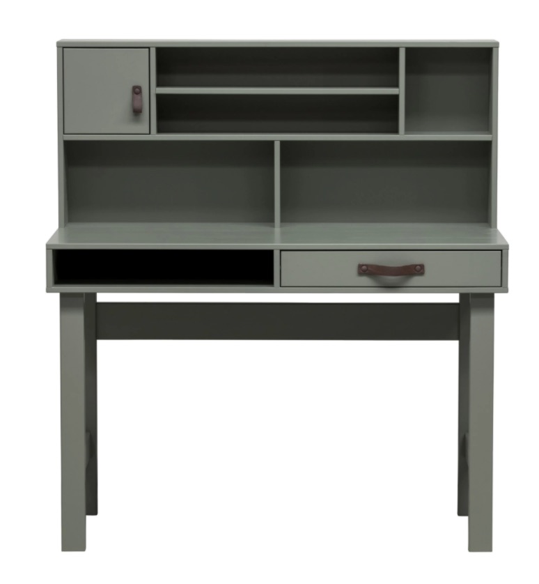 vt wonen stage bureau,bureau met leren handgrepen