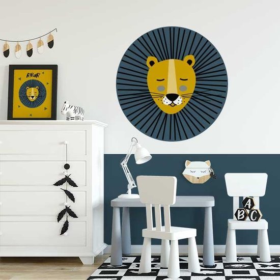 jungle kamer,safari kamer,leeuw muursticker,hip huisje