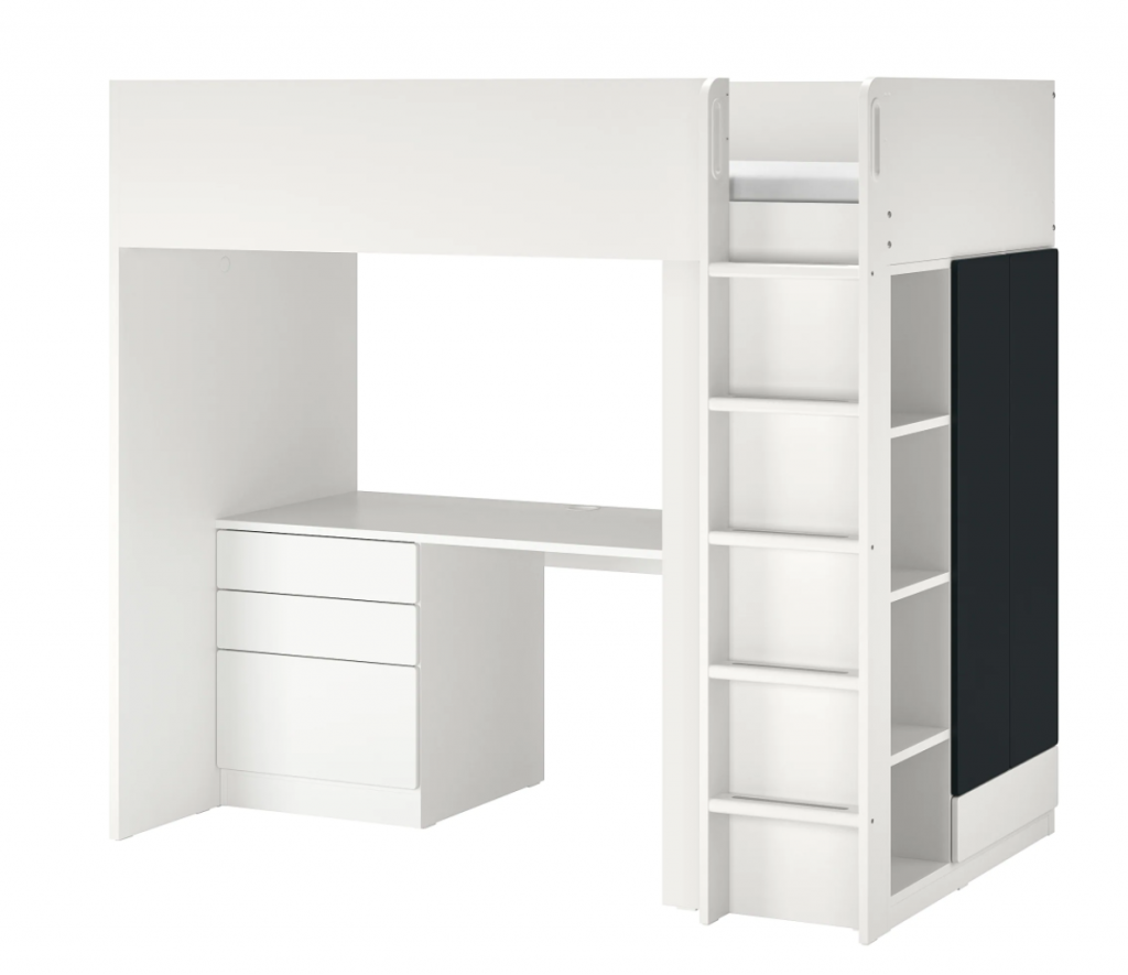 witte hoogslaper,jongens hoogslaper,voetbalbed,zwarte hoogslaper,hoogslaper ikea,stoer jongens bed,smastad hoogslaper ikea