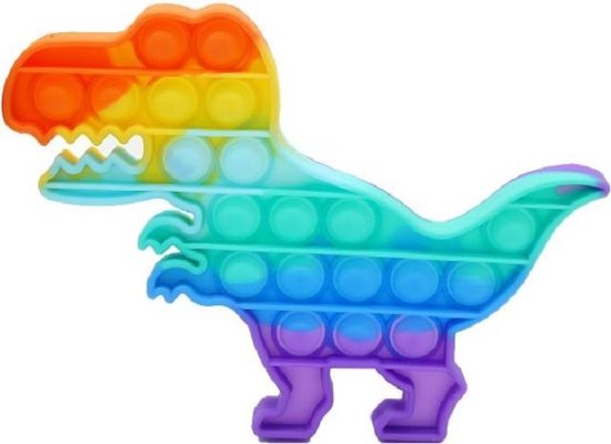 leuk schoencadeautje,regenboog dino pop it fidget toy