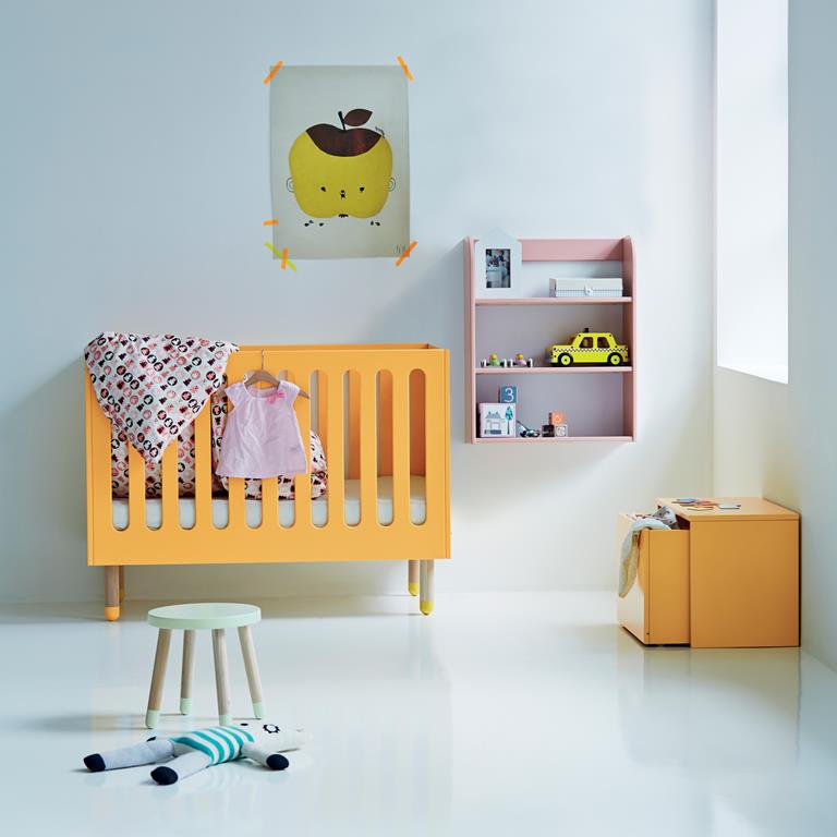 flexa kids play babybed,geel babybed,design baby bed,leuk baby bed,leuk baby ledikantje
