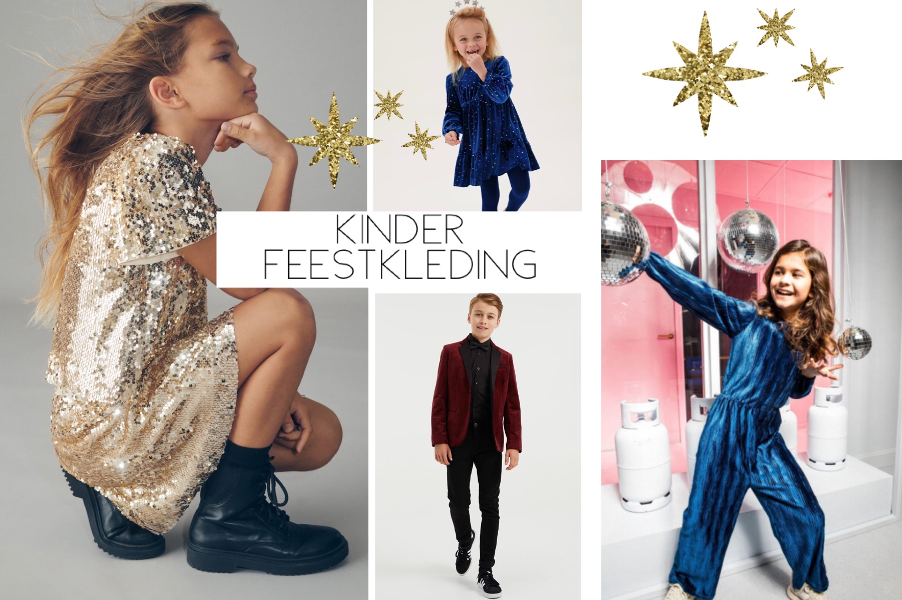 Chaise longue precedent ingenieur Kinder feestkleding: van fluweel tot goud met glitters -