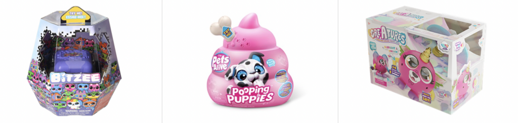 speelgoed van het jaar 2023,Bitzee,Pets Alive Pooping Puppies,Cre-A-tures - Olifant & Unicorn