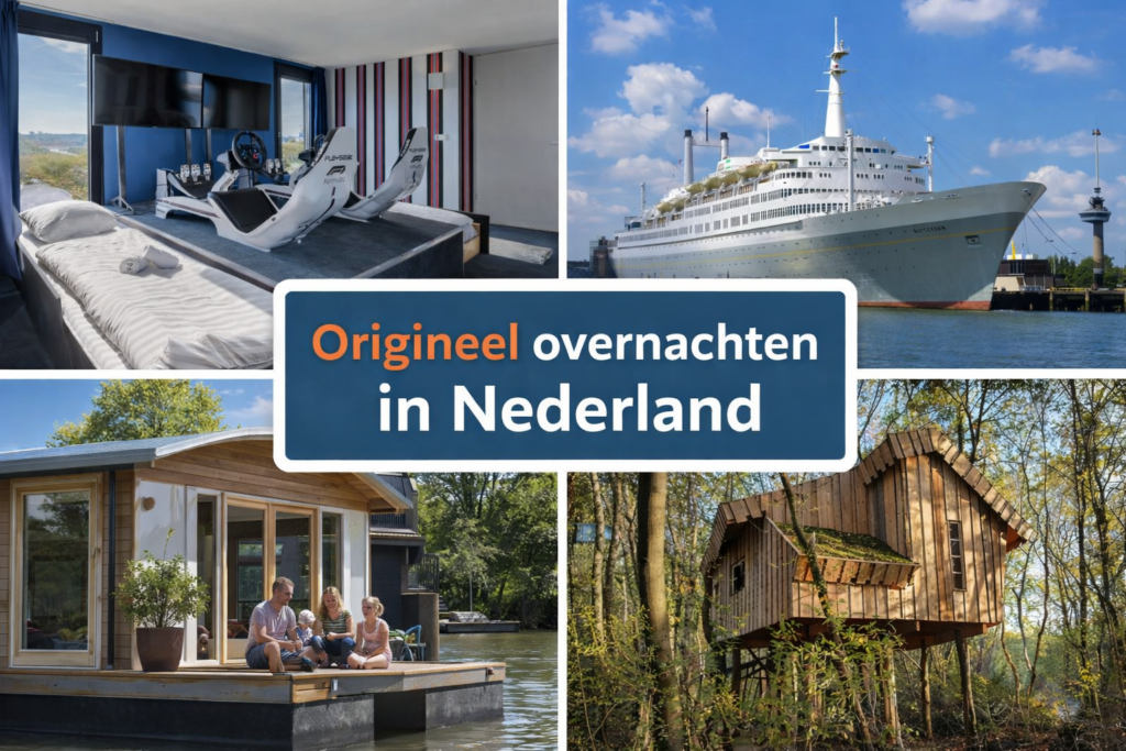 origineel overnachten nederland,bijzondere slaapadressen nederland,overnachten boomhut,overnachten cruiseschip,overnachten kasteel,overnachten circuit,bijzonder overnachten tips en ideeen,weekendje weg met het gezin,familie weekend,slapen in een boomhut,slapen in een woonboot,slapen in een trekkershut,slapen in een legertruck,slapen in een pipowagen,slapen bij de dieren,vader zoon uitje,moeder dochter uitje