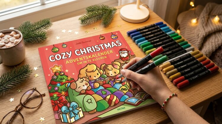 cozy coloring christmas adventskalender,cozy coloring kerstkalender,cozy calender kerst kleuboek