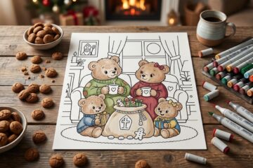 cozy sinterklaas kleurplaat,gratis sinterklaas kleurplaat