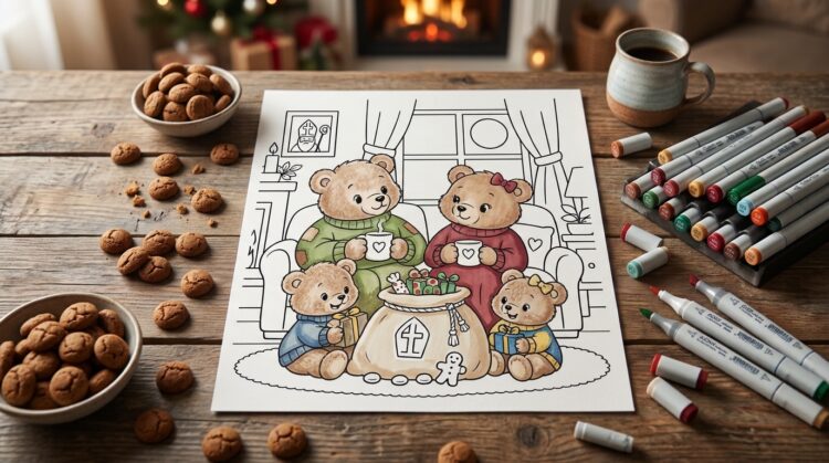 cozy sinterklaas kleurplaat,gratis sinterklaas kleurplaat